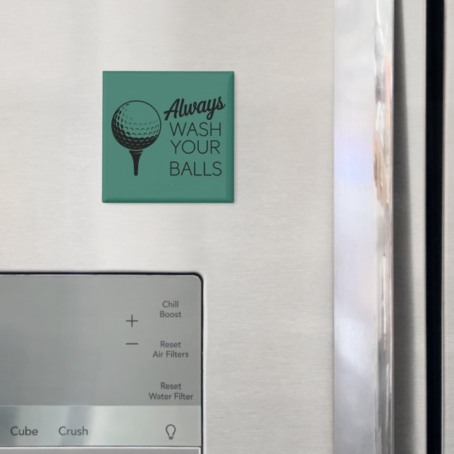 Imã Sempre Lave as Suas Bolas Dito Engraçado de Golfe  (In Situ (Fridge))