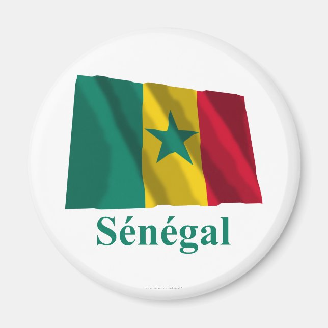 Imã Senegal acenando bandeira com nome em francês (Frente)