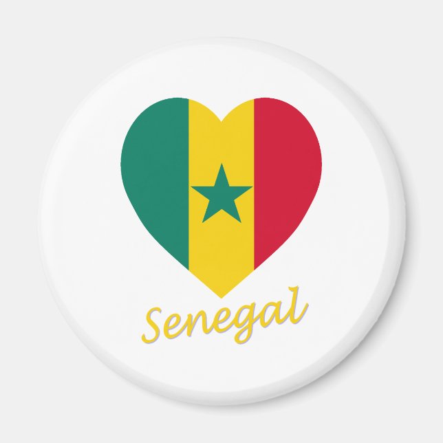 Imã Senegal Flag Heart (Frente)
