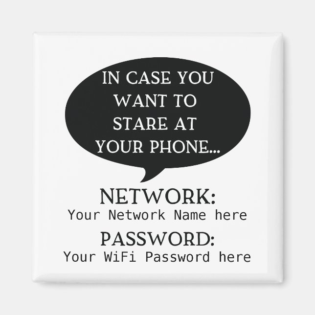 Imã Senha de rede simplificada detalhada do WiFi (Frente)