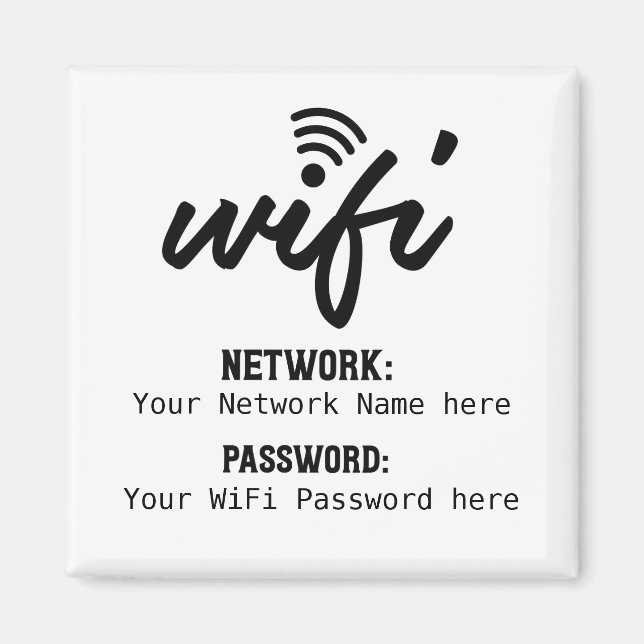 Imã Senha de rede simplificada detalhada do WiFi (Frente)