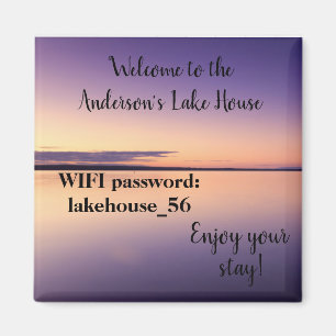 Imã Senha do Wifi do Aluguel de Férias Lake House Magn