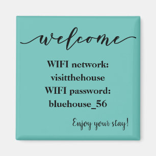 Imã Senha do Wifi do Aluguel de Férias Welcome Magnet