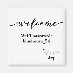 Imã Senha do Wifi do Aluguel de Férias Welcome Magnet