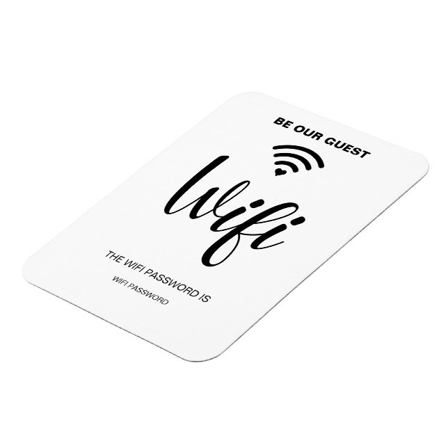 Ímã Senha Simples E Minimalista De Wifi Branco (Left Side)