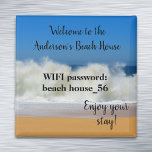 Imã Senha Wifi De Aluguel De Férias Do Magnet Beach Ho<br><div class="desc">Este design pode ser personalizado clicando no botão personalizar e alterando o nome, as iniciais ou as palavras. Você também pode alterar a cor e o estilo do texto ou excluir o texto de um design de imagem apenas. Entre em contato comigo em colorflowcreations@gmail.com se você quiser usar este design...</div>