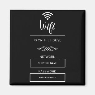 Imã Senha Wifi Preta e Branca para Casa
