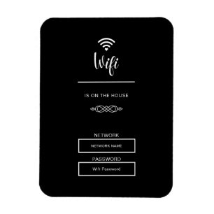 Ímã Senha Wifi Preta e Branca para Casa