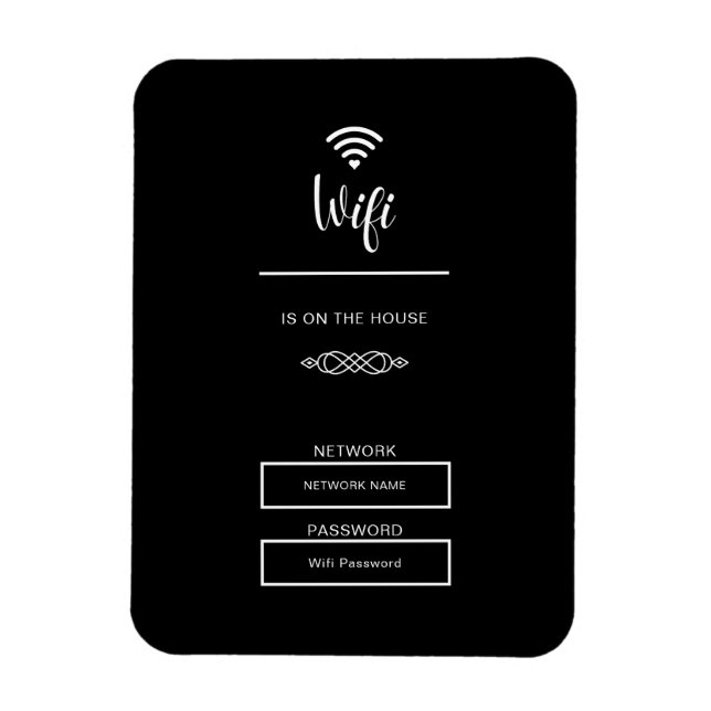 Ímã Senha Wifi Preta e Branca para Casa (Vertical)