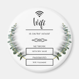 Imã Senha Wifi Preto e Branco para Casa