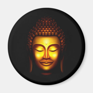 Imã Senhor Buda Sorrindo Dourado e Preto