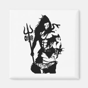 Imã Senhor Shiva Arte Irritado Trishul