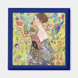 Imã Senhora com o fã por Gustavo Klimt, Japonism do