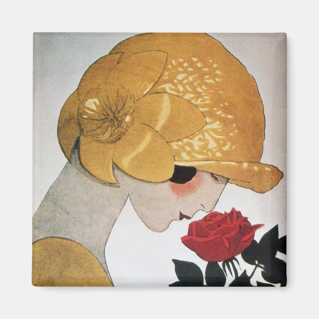 IMÃ SENHORA COM ROSA VERMELHA (Frente)