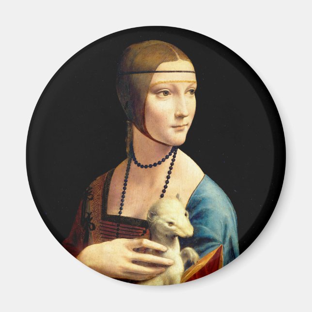 Imã Senhora com um Ermine por Leonardo Da Vinci (Frente)