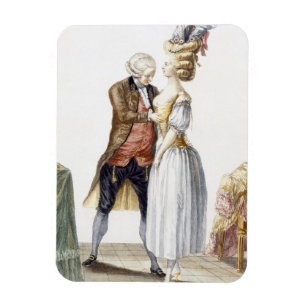 Ímã Senhora elegante em um encaixe com seu alfaiate,