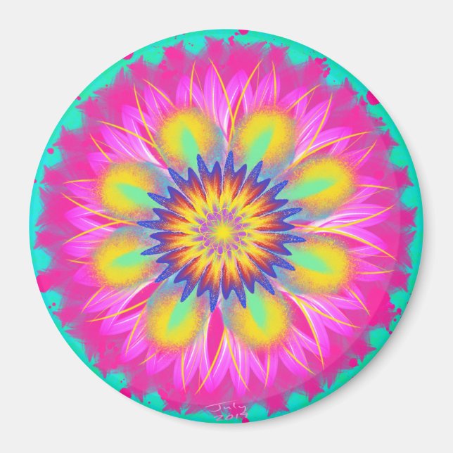 Imã Senhora Rosa Esplecida por Flor de Energia (Frente)