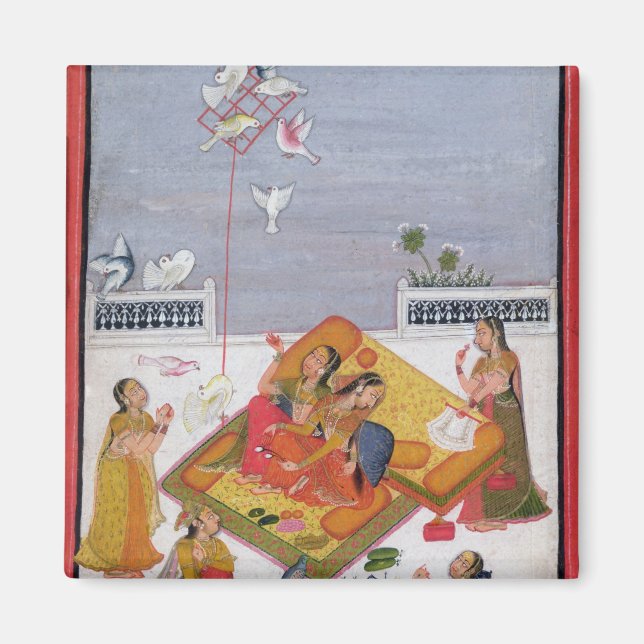 Imã Senhoras assistindo pombos, 1770 (Frente)