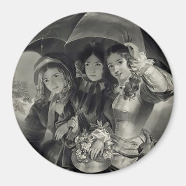 Imã Senhoras vitorianas guarda-chuva dia chuvoso senho