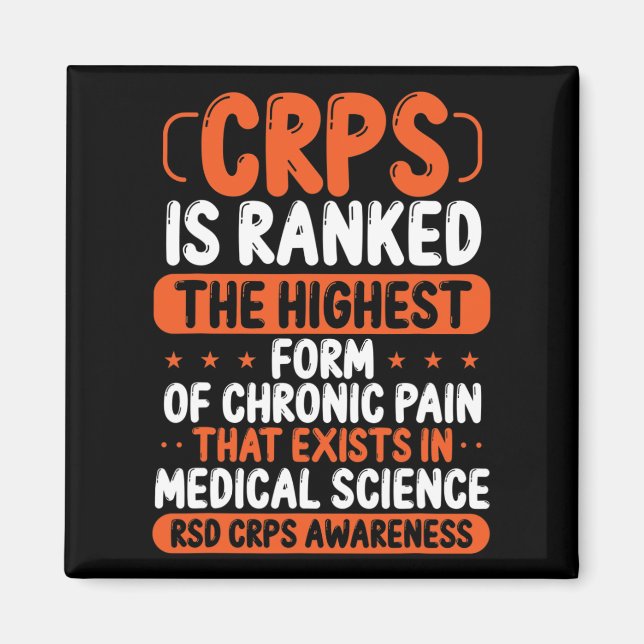 Imã Sensibilização CRPS Dor Crônica Faixa laranja RSD  (Frente)