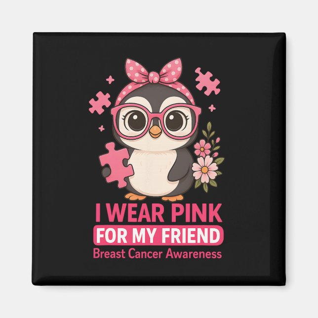 Imã Sensibilização Do Cancer Eu Visto Rosa Para O Meu  (Frente)