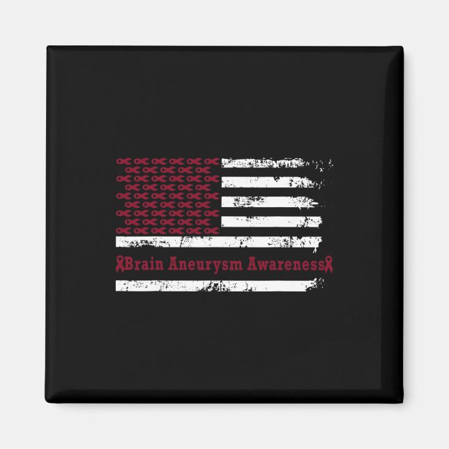 Imã Sensibilização Para O Aneurismo E A Bandeira Ameri (Frente)