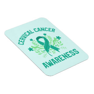 Ímã Sensibilização para o Cancer Cervoso Fita Teal Flo