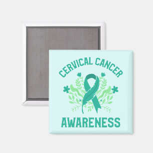 Imã Sensibilização para o Cancer Cervoso Fita Teal Flo
