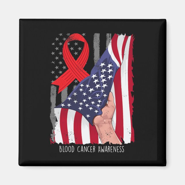 Imã Sensibilização para o Cancer Sanguíneo Vintage Ame (Frente)