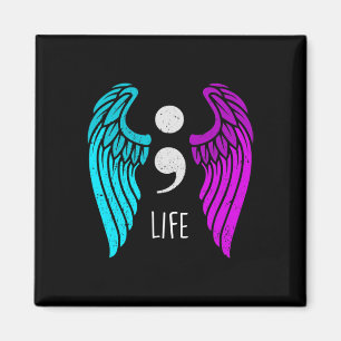 Imã Sensibilização Suicida - Anjo Semi Colon Life
