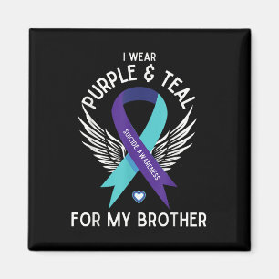 Imã Sensibilização Suicida Eu Visto Teal E Purple Para