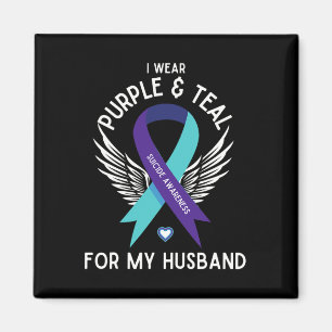 Imã Sensibilização Suicida Eu Visto Teal E Purple Para