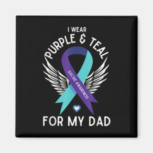 Imã Sensibilização Suicida Eu Visto Teal E Purple Para