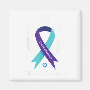 Imã Sensibilização Suicida Eu Visto Teal E Purple Para