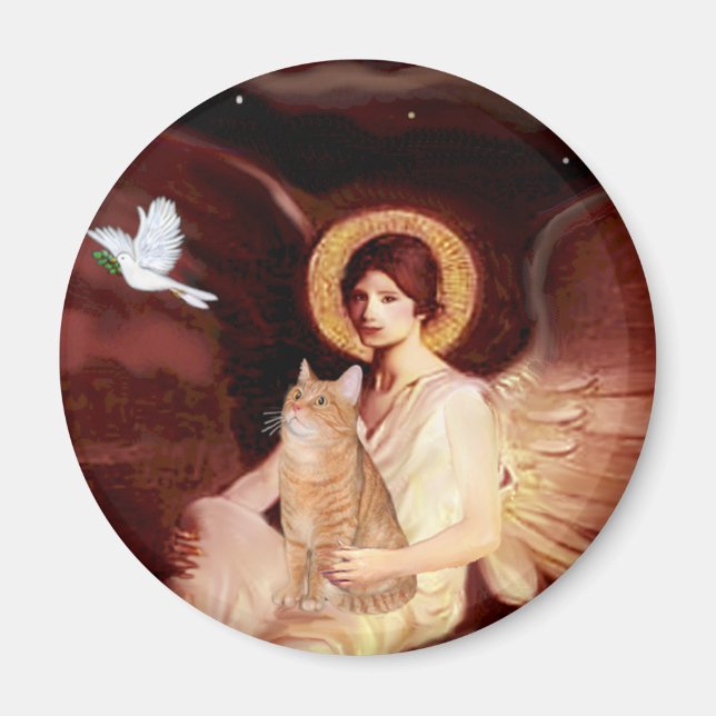 Imã Sentado Angel - Orange Tabby SH cat 46 (Frente)