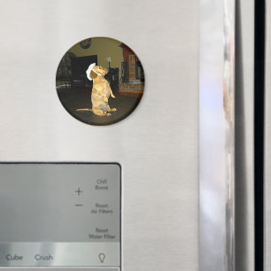 Imã Sentado Bonito ou assistindo TV Dachshund