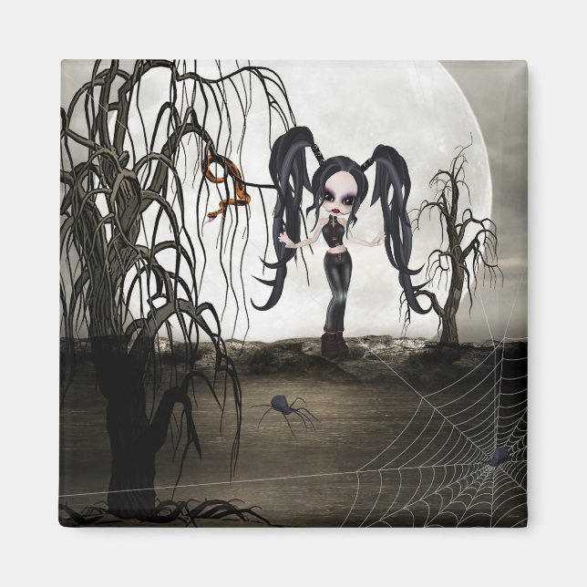 Imã Sepia Gótico Girl (Frente)