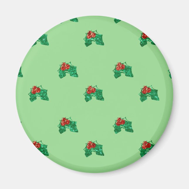 Imã sequenciar natal Holly (Frente)