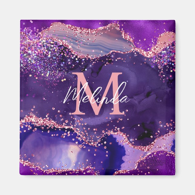 Imã Sequências Lípticas Roxas Escuras e Rosa Agitam (Frente)