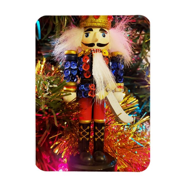 Ímã Sequin Nutcracker soldado enfeites de natal (Vertical)
