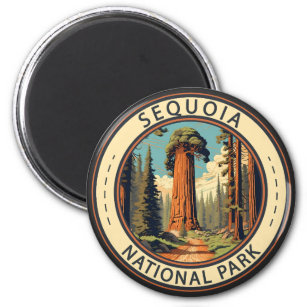Imã Sequoia National Park Illustration Viagem Art