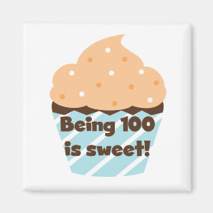 Imã Ser 100 é t-shirt e presentes doces do aniversár