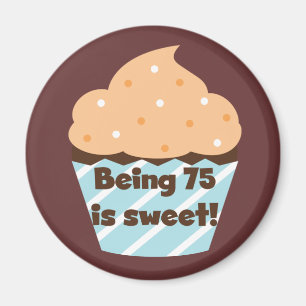 Imã Ser 75 é t-shirt e presentes doces do aniversári