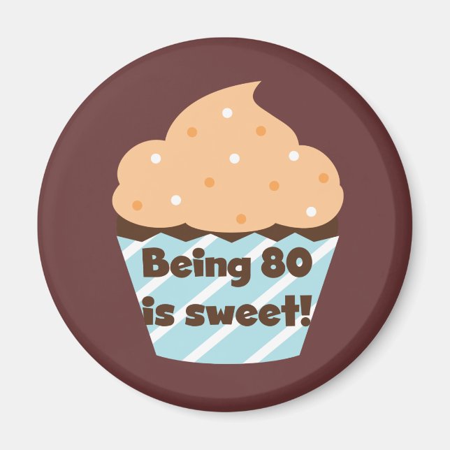 Imã Ser 80 é t-shirt e presentes doces do aniversário (Frente)