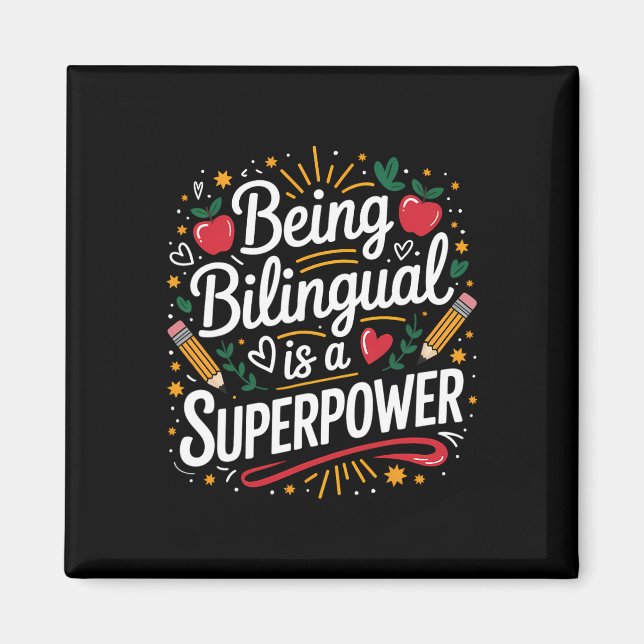 Imã Ser Bilingue é Meu Superpoder Professor de ESL Esc (Frente)
