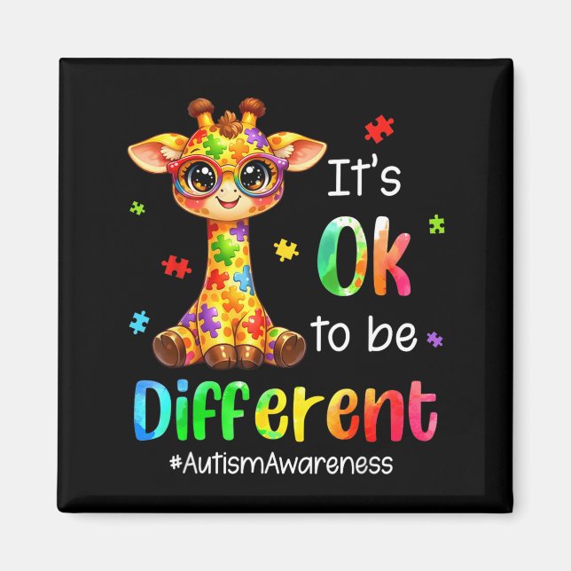 Imã Ser Diferente Girafa Fofa Animal Autismo (Frente)