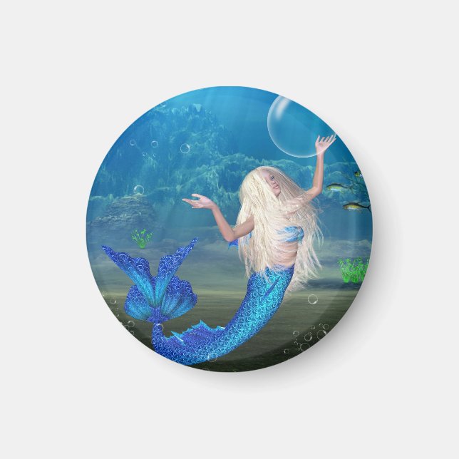 Imã Sereia bonito loira com bolha (Frente)