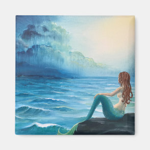 Imã Sereia e navio no ímã de arte marítima