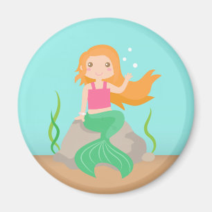 Imã Sereia fofa debaixo do mar, para meninas