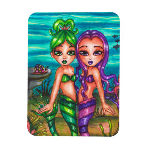 Ímã Sereia Gêmeas Irmãs Fantasia conto original